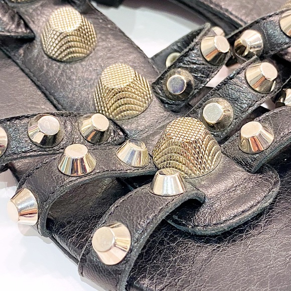 Balenciaga Black Arena Studded Sandals - 37.5 - Picture 9 of 9